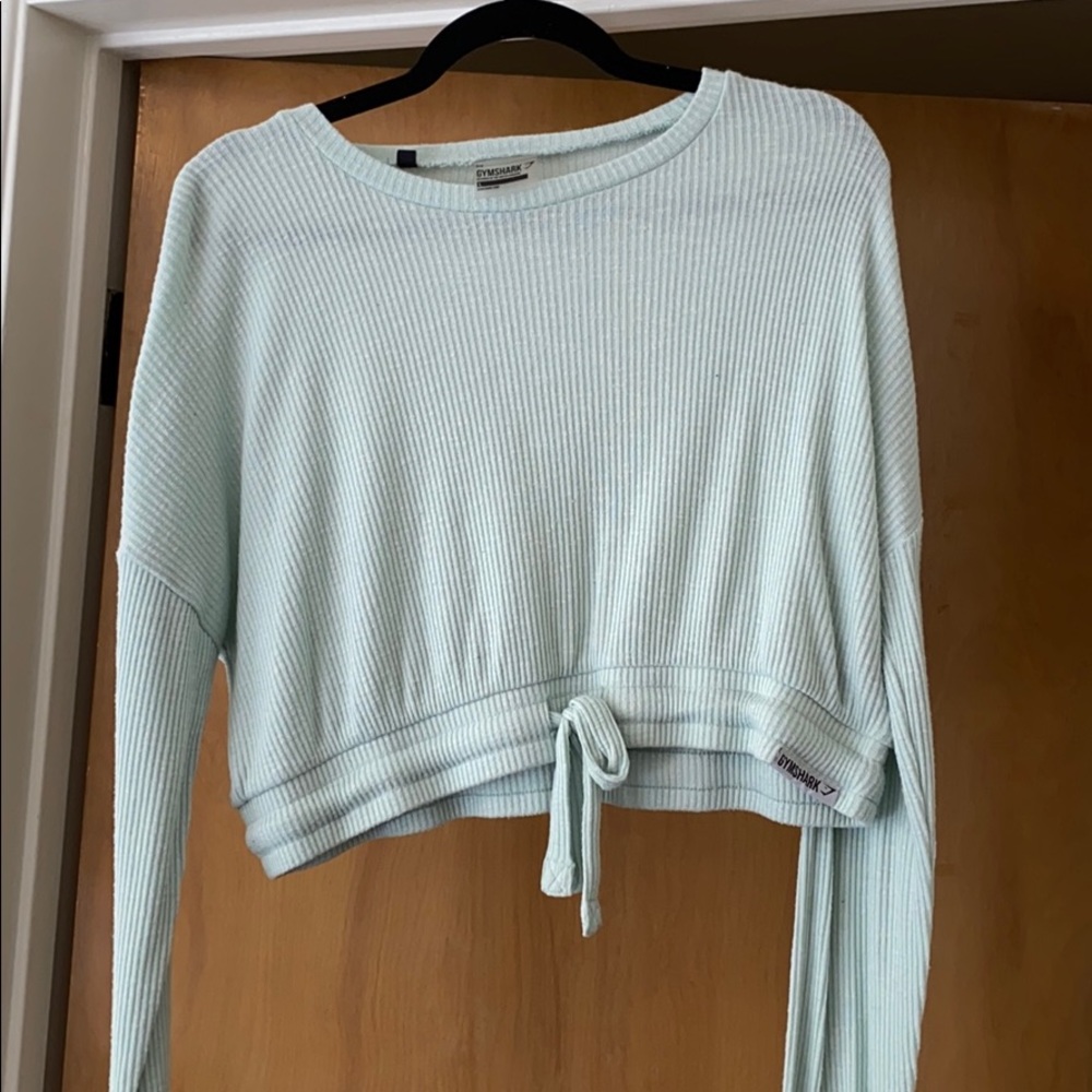 Cropped mint green GYMSHARK lounge top